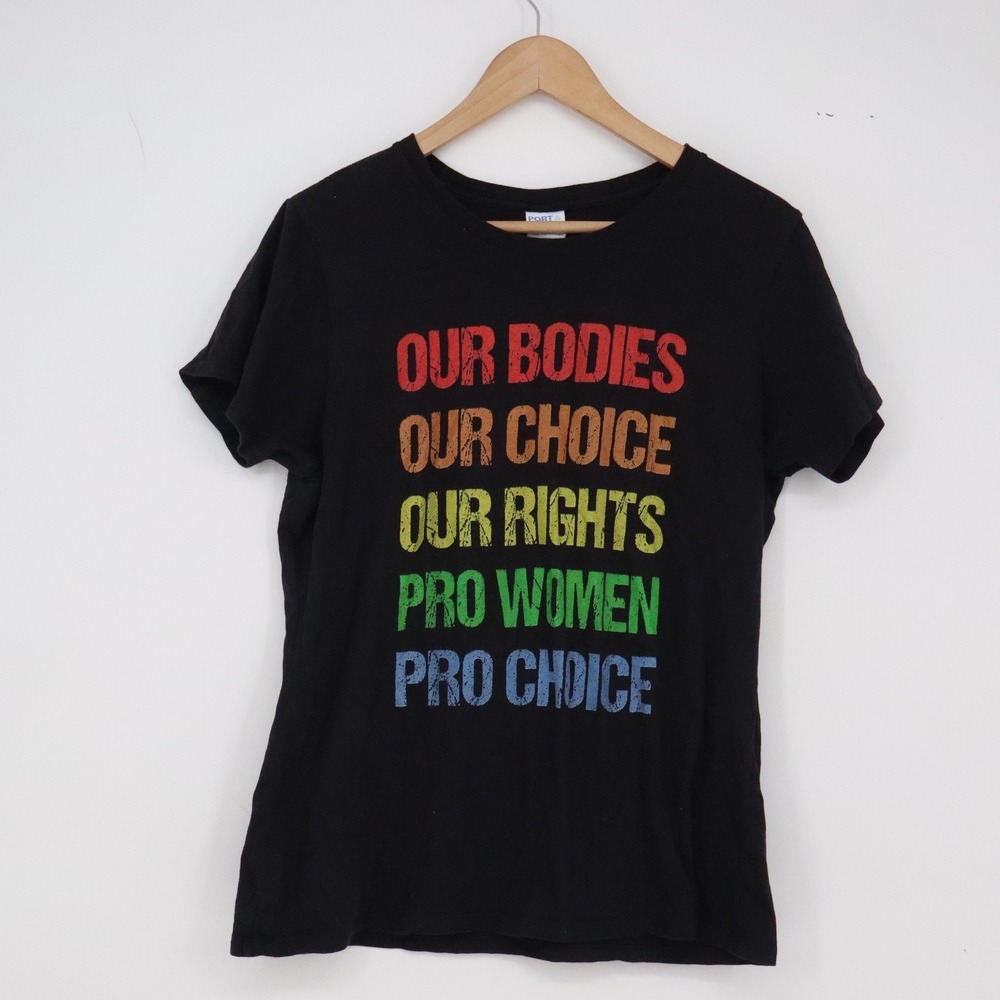 Port & Company T-Shirt Ladies L Fan Favorite Black Pro Choice Graphic Excellent